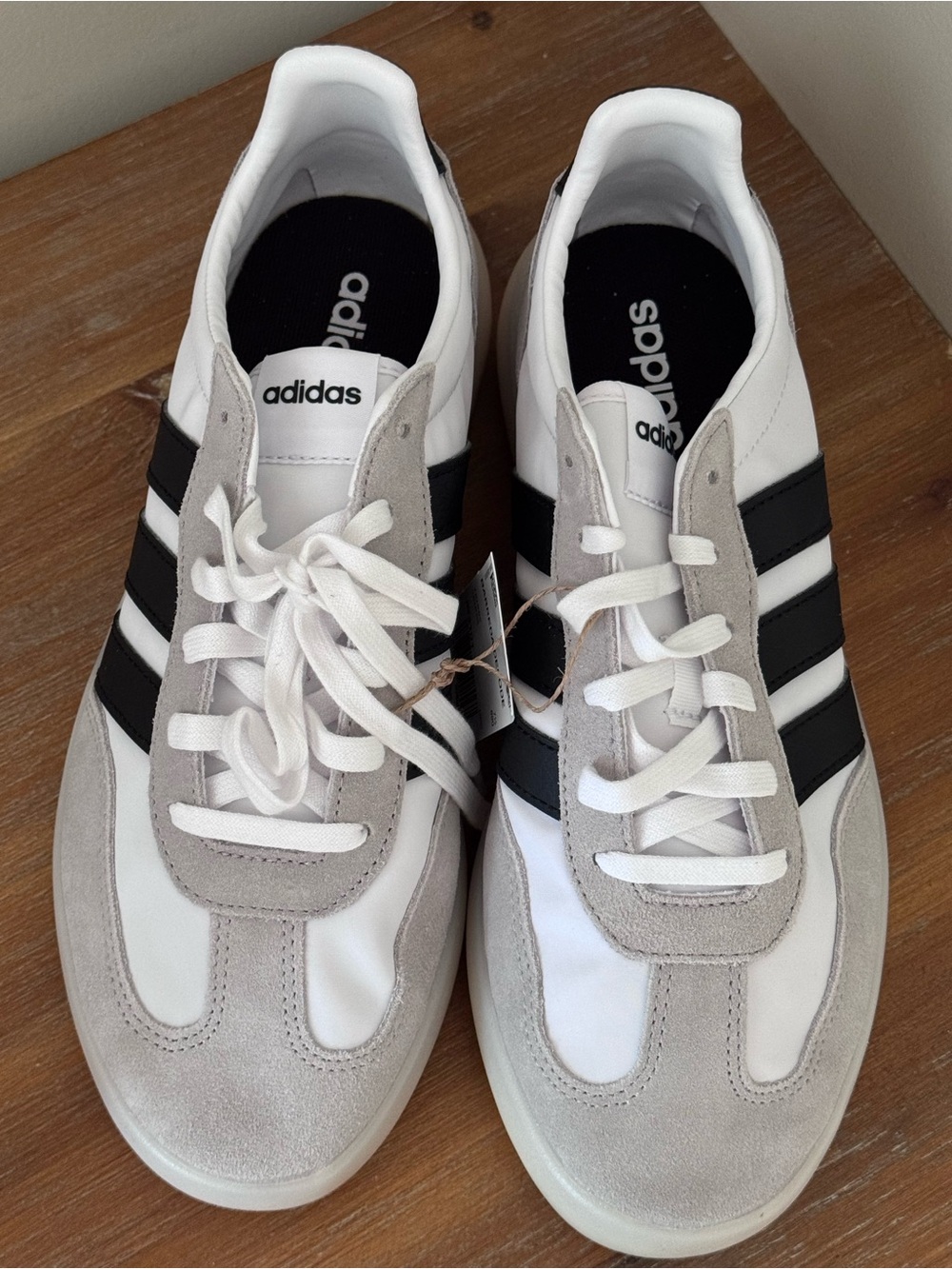 adidas White, Black & Light Gray Retro Sneaker